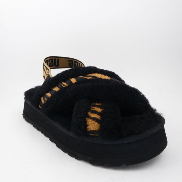 UGG Disco Cross Slide Tiger Print Flatform Slipper Sandal Women's Women's US:10 - Picture 11 of 12